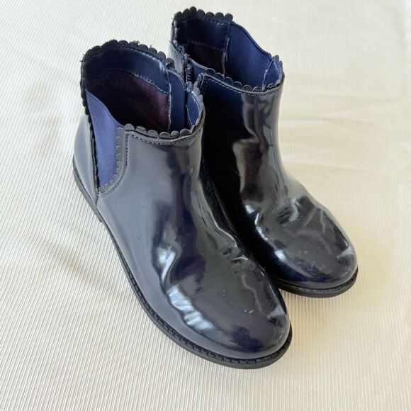 Little Girls Ankle Boots Navy Zip Comfort Shoe Size 13 - Picture 2 of 5